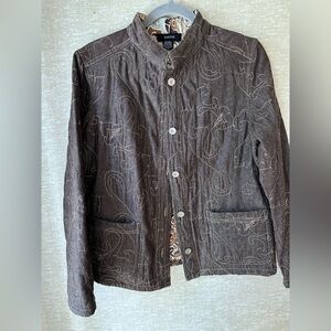 KAKTUS Embroidered Button Up Jacket Size Small